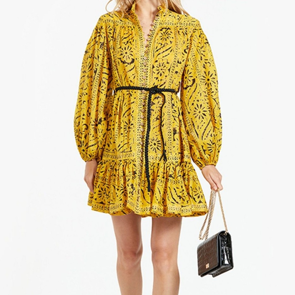 Zimmerman LULU cotton yellow dress. Size 0